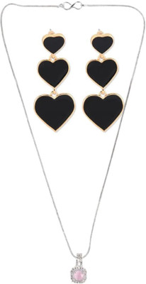 SRK Fashions Alloy Pink, Black Jewellery Set(Pack of 1)