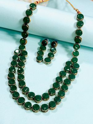JN Handicraft Alloy Copper Green Jewellery Set(Pack of 1)