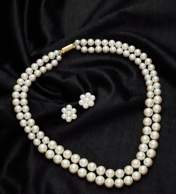 PRP Collections Mother of Pearl White Jewellery Set(Pack of 1)