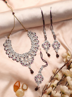 Anika's Creation Brass Gold-plated Pink Jewellery Set(Pack of 4)