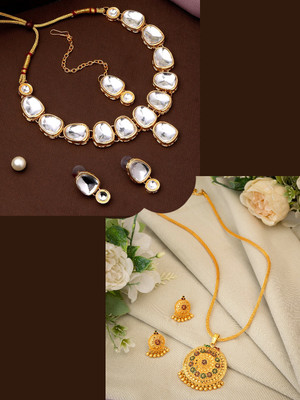ASMITTA Jewellery Alloy Gold-plated Multicolor Jewellery Set(Pack of 2)