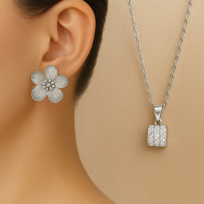 Henuka Alloy Silver Silver Jewellery Set(Pack of 2)