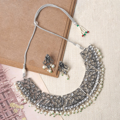 Teejh Alloy Silver Jewellery Set(Pack of 1)