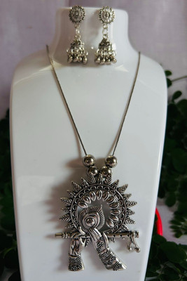 MS Creation Brass Brass Silver Jewellery Set(Pack of 2)