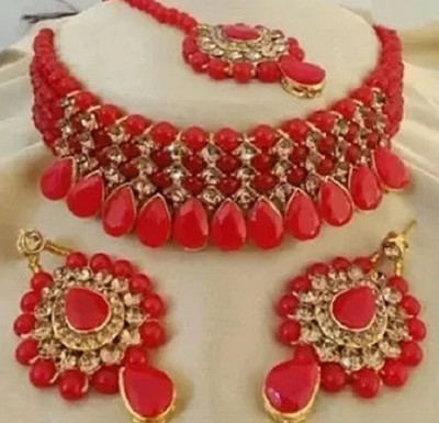 JMBW INTERNATIONAL Alloy Red Jewellery Set(Pack of 1)