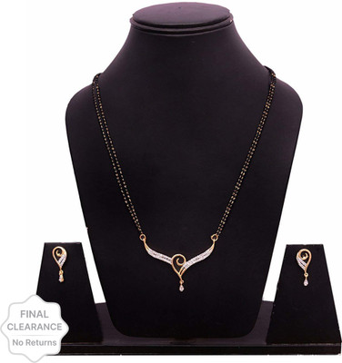 shivay Alloy Gold-plated Black, Gold, White Jewellery Set(Pack of 1)