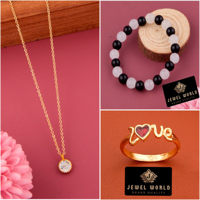 Jewel WORLD Brass, Crystal, Alloy Gold-plated Multicolor Jewellery Set(Pack of 1)