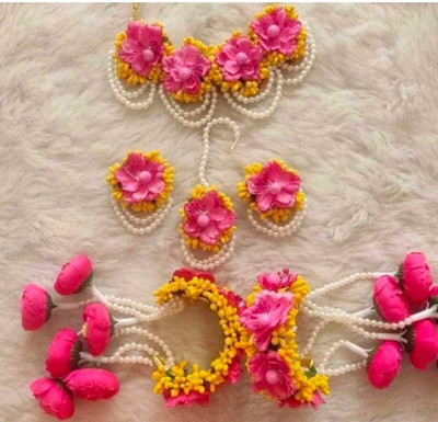 CRAFTSAI EXPORTS Fabric Pink Jewellery Set(Pack of 1)