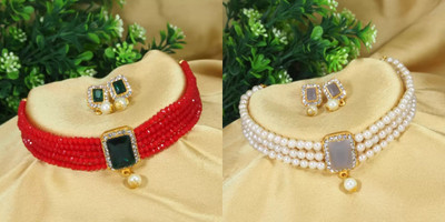 Dhirajart Alloy Multicolor Jewellery Set(Pack of 2)