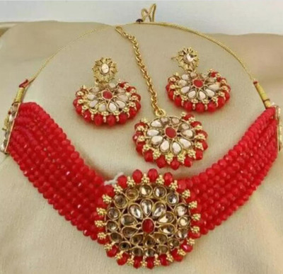 AMHRIK IMITATION Alloy Red Jewellery Set(Pack of 1)