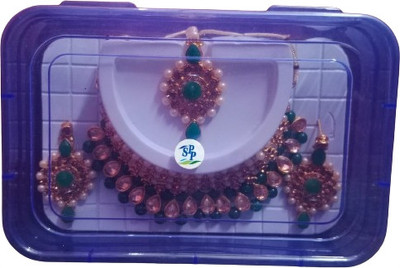 RJB TRADERS Metal Green Jewellery Set(Pack of 1)