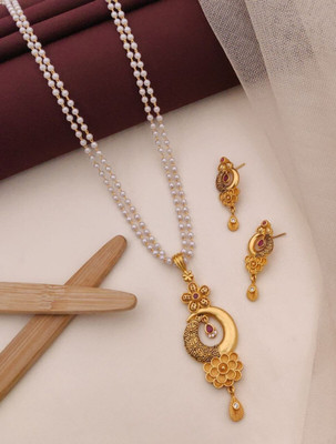 Shreeji imitation Brass Gold-plated Gold Jewellery Set(Pack of 1)