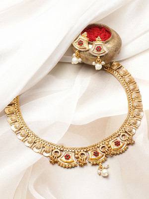 RUBANS Brass Gold-plated Gold Jewellery Set(Pack of 2)
