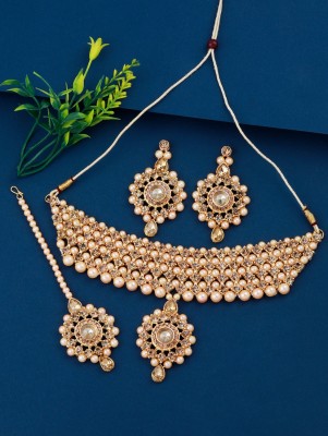 NM CREATION Alloy Gold Jewellery Set(Pack of 1)