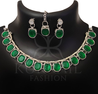 KUKRAIL Sterling Silver Sterling Silver Green Jewellery Set(Pack of 4)