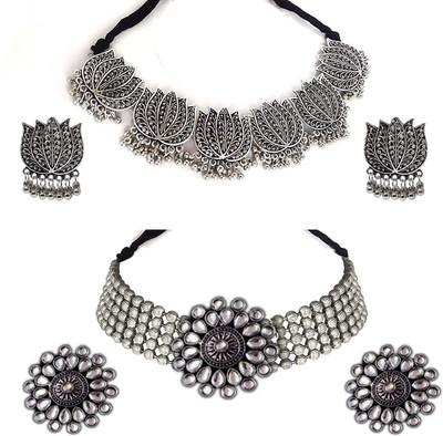 Lathar Alloy Silver Jewellery Set(Pack of 6)