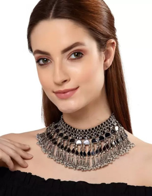 Samridhi DC Oxidised Silver, Alloy Silver Jewellery Set(Pack of 1)