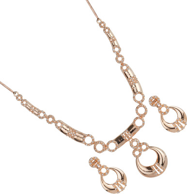 M Creation Alloy Gold-plated Rose Gold Jewellery Set(Pack of 3)