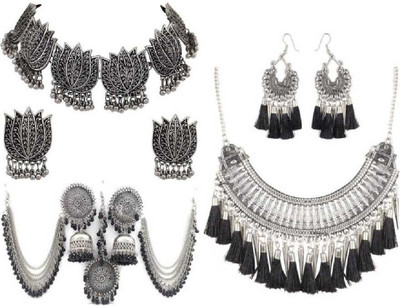 house of common Brass Silver Silver, Black Jewellery Set(Pack of 1)