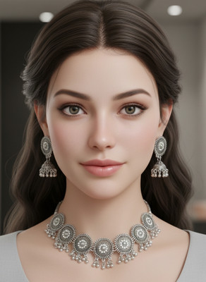 ALLINENTERPRISE Oxidised Silver Silver, NA Black Jewellery Set(Pack of 1)