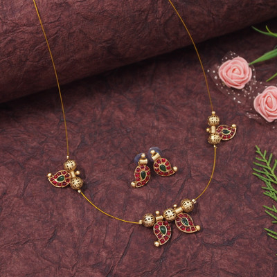 OrnaDzn Zevellery Alloy Gold-plated Multicolor Jewellery Set(Pack of 3)