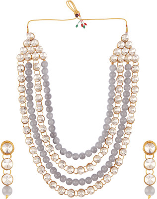 CATALYST Mother of Pearl Gold-plated Grey, Gold Jewellery Set(Pack of 1)