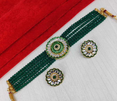 A N C Plastic Green Jewellery Set(Pack of 1)