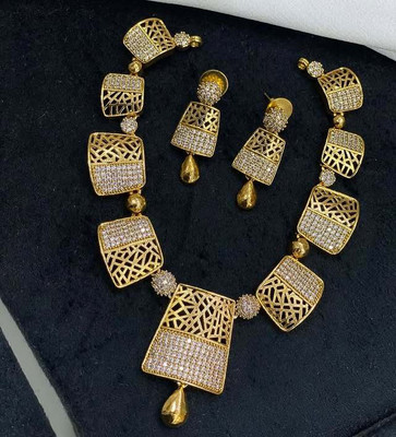 ROFARWORD Brass, Copper Gold-plated Gold Jewellery Set(Pack of 1)