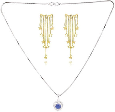 SRK Fashions Alloy Blue, Gold Jewellery Set(Pack of 1)