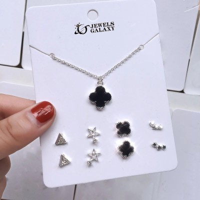 Jewels Galaxy Alloy Silver Silver Jewellery Set(Pack of 9)