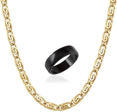 Aanya Jewels Alloy Titanium, Gold-plated Black, Gold Jewellery Set(Pack of 2)