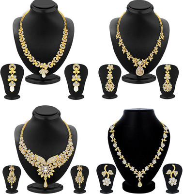 Sukkhi Alloy Gold-plated Gold Jewellery Set(Pack of 4)