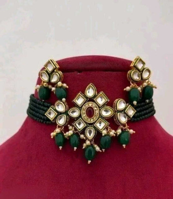 ARADHEMA Alloy Gold-plated Green Jewellery Set(Pack of 1)