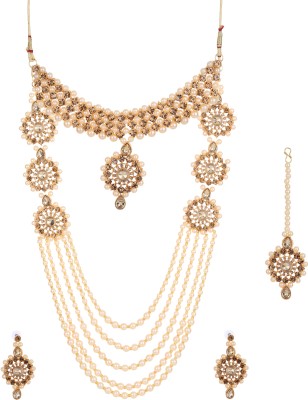 Hkjewels Alloy Gold-plated Gold Jewellery Set(Pack of 1)