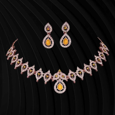 Matram Alloy Gold-plated Yellow Jewellery Set(Pack of 1)