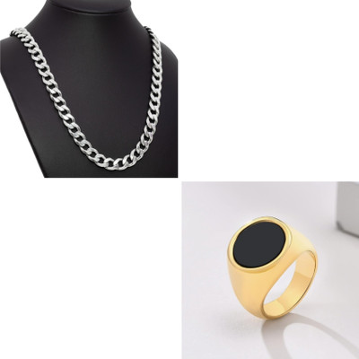 MAATRCHAAYA Stainless Steel Gold-plated, Sterling Silver Gold, Silver Jewellery Set(Pack of 2)