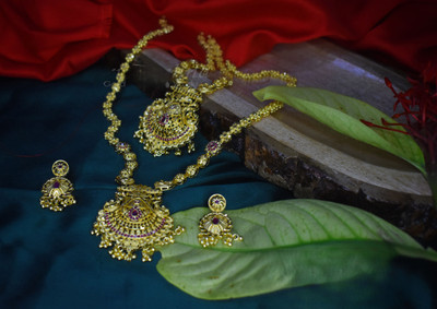 gvg Alloy Gold-plated Gold, Pink Jewellery Set(Pack of 3)