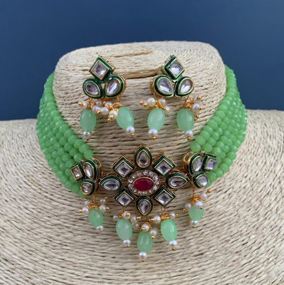 GEODE DELIGHT Alloy Gold-plated Multicolor Jewellery Set(Pack of 1)