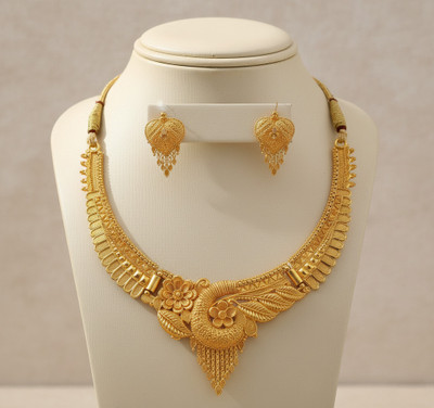 vrindora Brass, Alloy Gold-plated Gold Jewellery Set(Pack of 1)