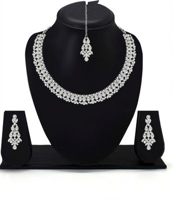 Atasi International Alloy Rhodium White Jewellery Set(Pack of 1)