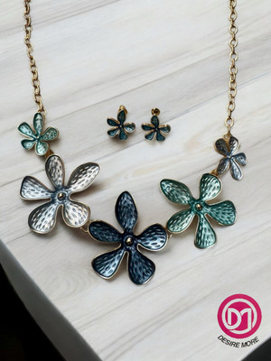 eshna more Stainless Steel Silver Blue Jewellery Set(Pack of 3)