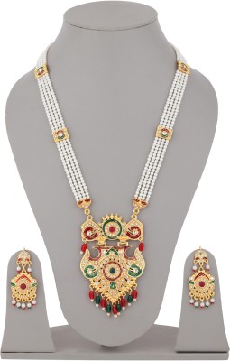 Arti creations Brass, Stone, Mother of Pearl, Alloy Gold-plated Multicolor Jewellery Set(Pack of 2)