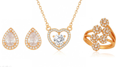 Nilu's Collection Copper Rose Gold Jewellery Set(Pack of 3)