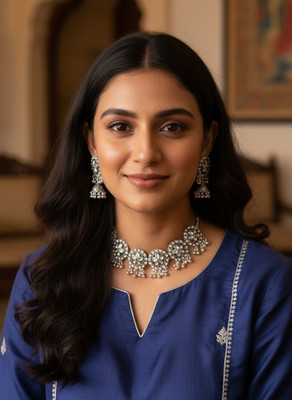 ALLINENTERPRISE Oxidised Silver Black Jewellery Set(Pack of 1)