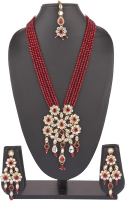 CATALYST Alloy Gold-plated Maroon Jewellery Set(Pack of 1)