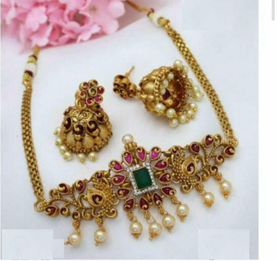 Laksh Alloy Gold-plated Multicolor Jewellery Set(Pack of 1)