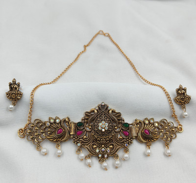 SR Sarthak Royal Alloy Gold-plated Gold Jewellery Set(Pack of 1)