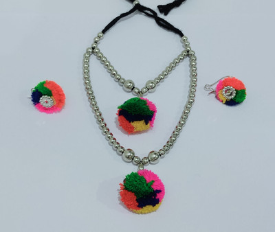 SRco Oxidised Silver Multicolor Jewellery Set(Pack of 1)