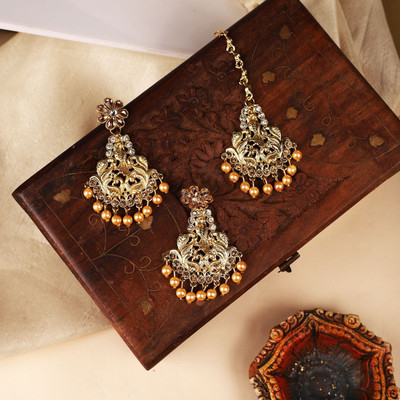 Anika's Creation Brass Gold-plated Gold Jewellery Set(Pack of 3)