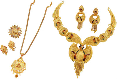 Siyajewelly Brass Gold, Gold Jewellery Set(Pack of 2)